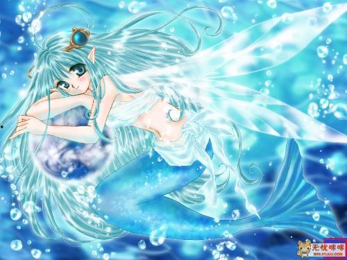 二次元美人鱼图片,二次元海洋的绝美邂逅